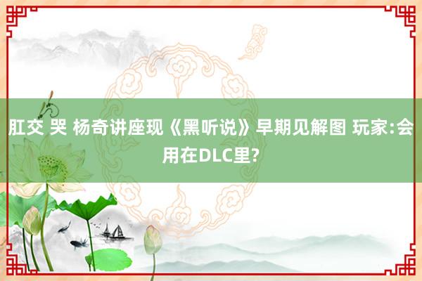 肛交 哭 杨奇讲座现《黑听说》早期见解图 玩家:会用在DLC里?