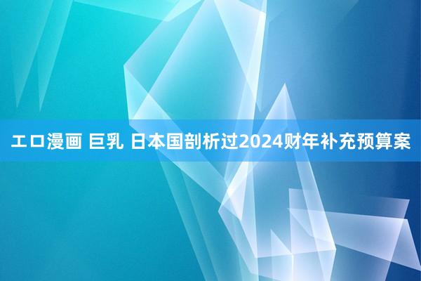 エロ漫画 巨乳 日本国剖析过2024财年补充预算案