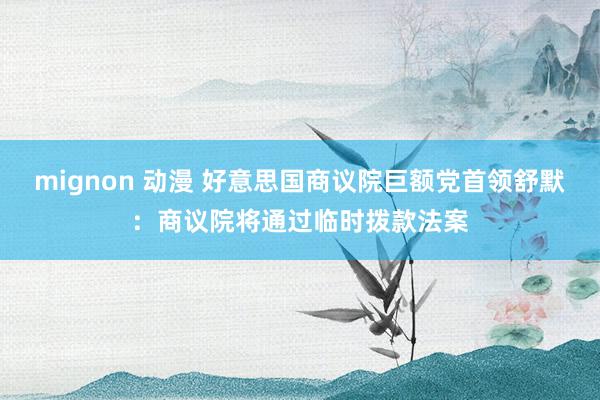 mignon 动漫 好意思国商议院巨额党首领舒默：商议院将通过临时拨款法案