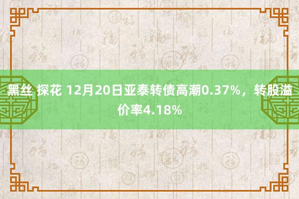 黑丝 探花 12月20日亚泰转债高潮0.37%，转股溢价率4.18%