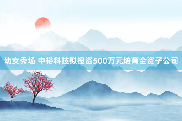 幼女秀场 中裕科技拟投资500万元培育全资子公司