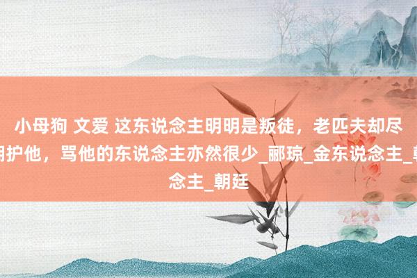 小母狗 文爱 这东说念主明明是叛徒，老匹夫却尽头拥护他，骂他的东说念主亦然很少_郦琼_金东说念主_朝廷