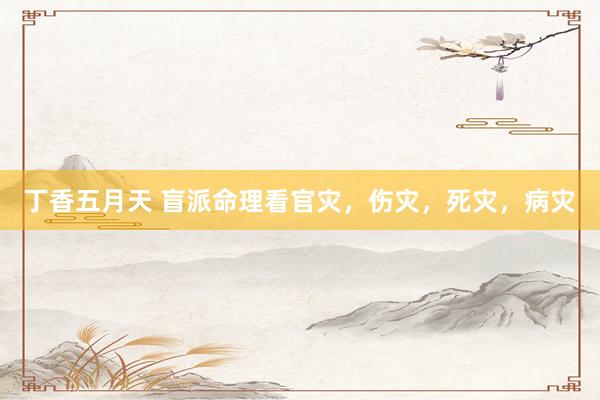 丁香五月天 盲派命理看官灾，伤灾，死灾，病灾
